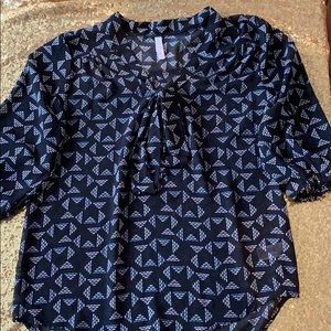 Xhilaration Sheer Tie Bow 3/4 Sleeve Blouse